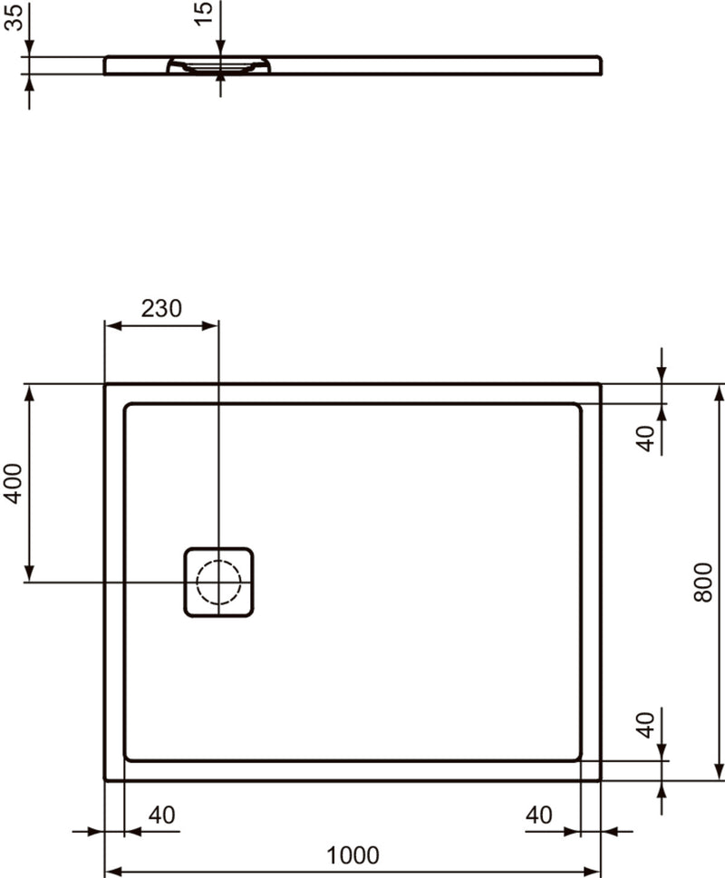 Piatto doccia effetto pietra Ideal Standard ULTRA FLAT EVO 100x80 BIANCO SETA