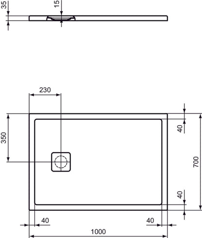 Piatto Doccia Ideal Standarad Ultra Flat Evo 70×100 cm Bianco Seta in StoneTech completo di copripiletta