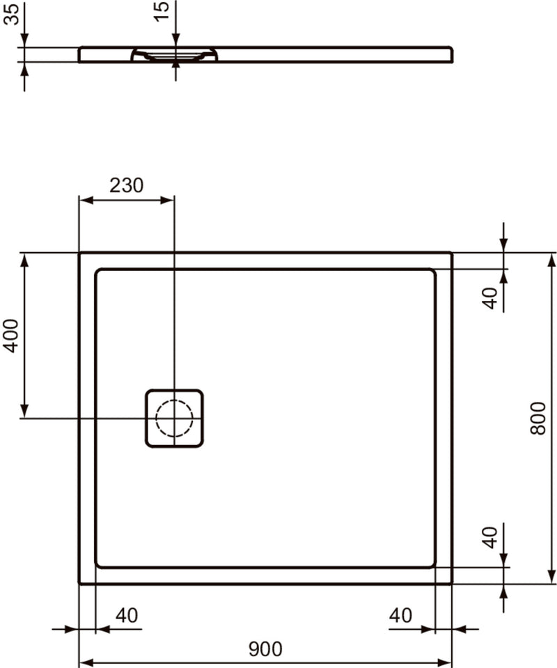 Piatto doccia effetto pietra Ideal Standard ULTRA FLAT EVO 90x80 BIANCO SETA