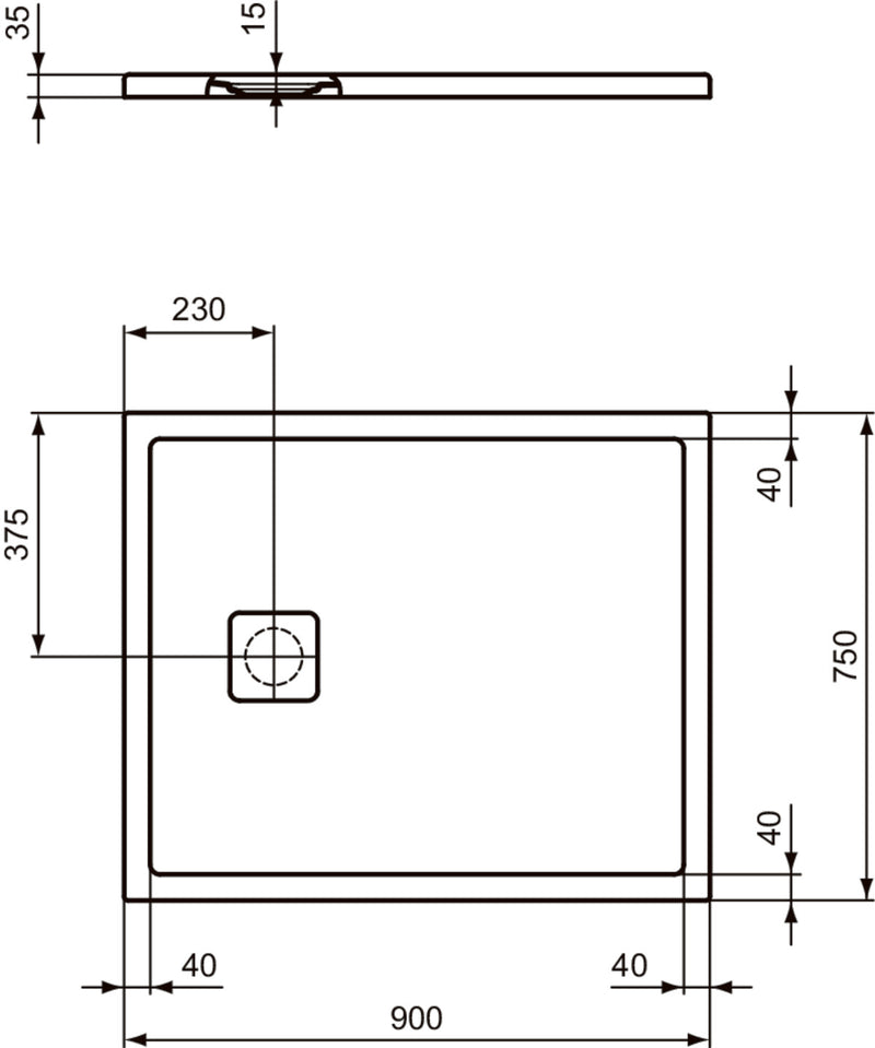 Piatto doccia effetto pietra Ideal Standard ULTRA FLAT EVO 75x90 BIANCO SETA