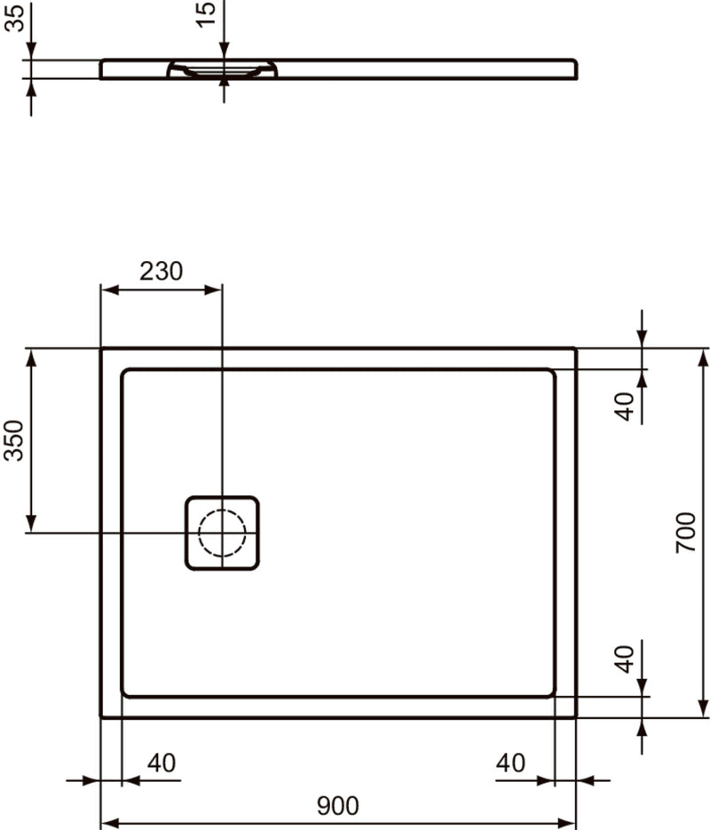 Piatto doccia effetto pietra Ideal Standard ULTRA FLAT EVO 70x90 BIANCO SETA