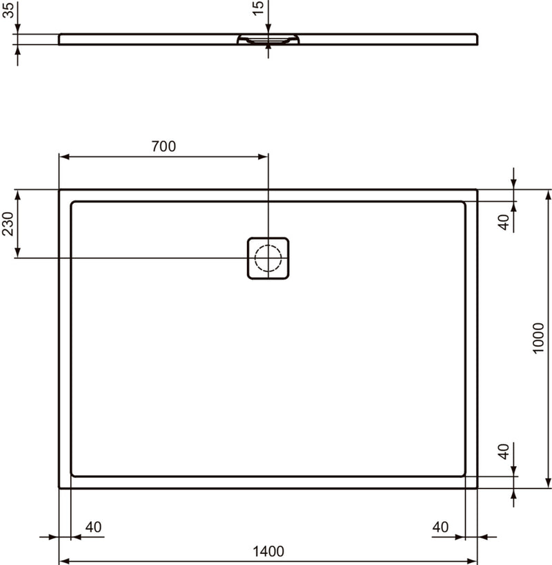 Piatto doccia effetto pietra Ideal Standard ULTRA FLAT EVO 140X100 BIANCO SETA