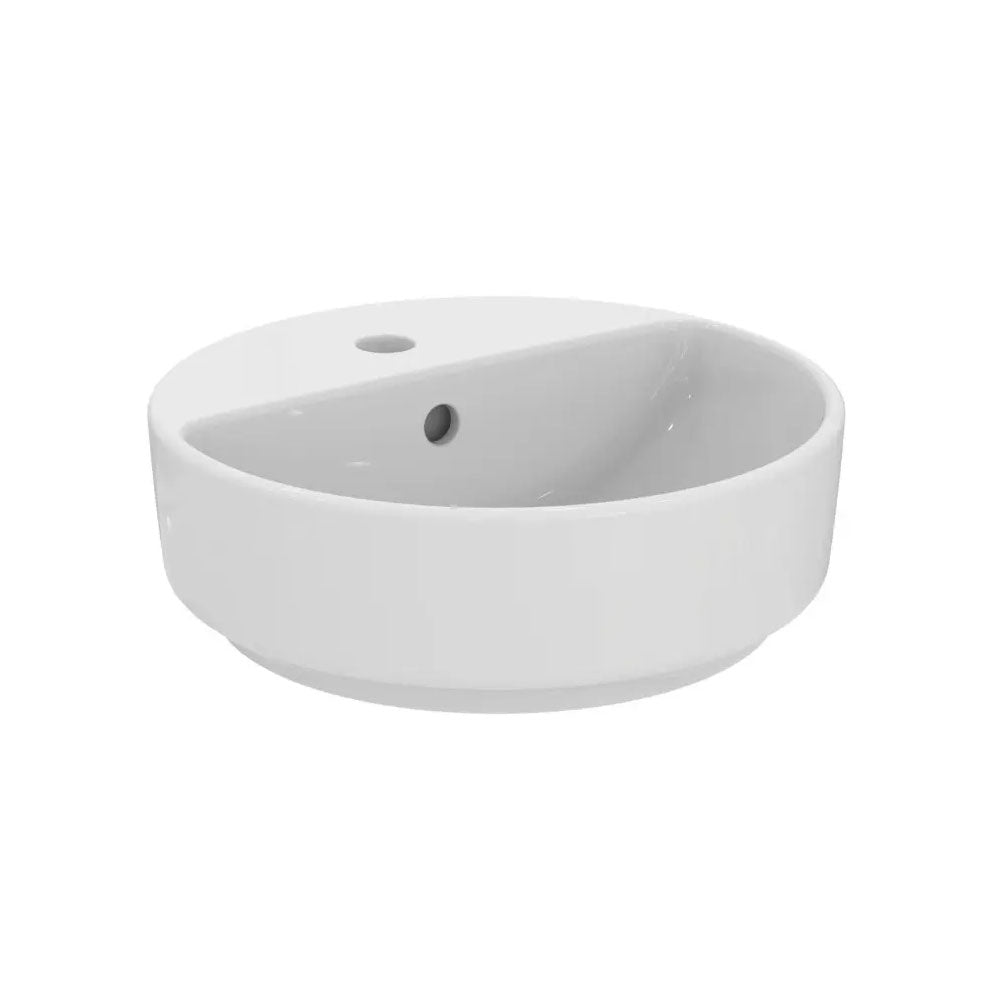 Lavabo da appoggio Tondo Ideal Standard i.life O diam. 40 cm bianco Lucido con Foro Rubinetto Art T573501