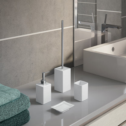 Portaspazzolini in ceramica Gedy serie Verbena - Bianco