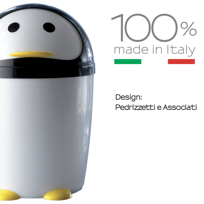 Portarifiuti 7.5 lt modello Peng di Gedy - Bianco/Nero by CeramicStore | Lo specialista del tuo bagno