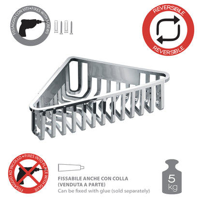 Portaoggetti doccia angolare modello Tiberio di Gedy - Cromato by CeramicStore | Lo specialista del tuo bagno