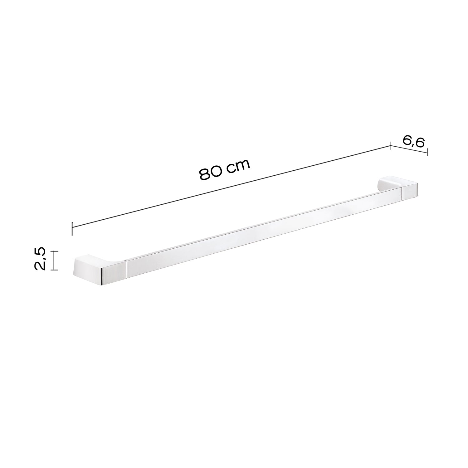 Portasalviette a muro di Gedy serie Pirenei 80 cm - Cromato by CeramicStore | Lo specialista del tuo bagno