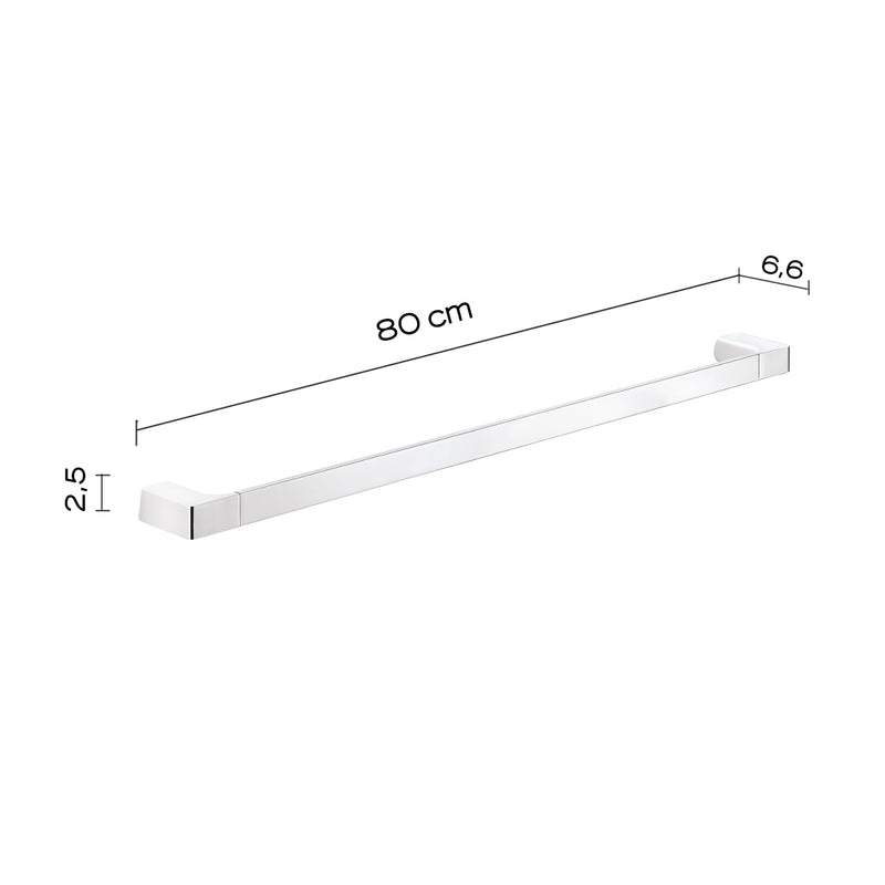 Portasalviette a muro di Gedy serie Pirenei 80 cm - Cromato by CeramicStore | Lo specialista del tuo bagno
