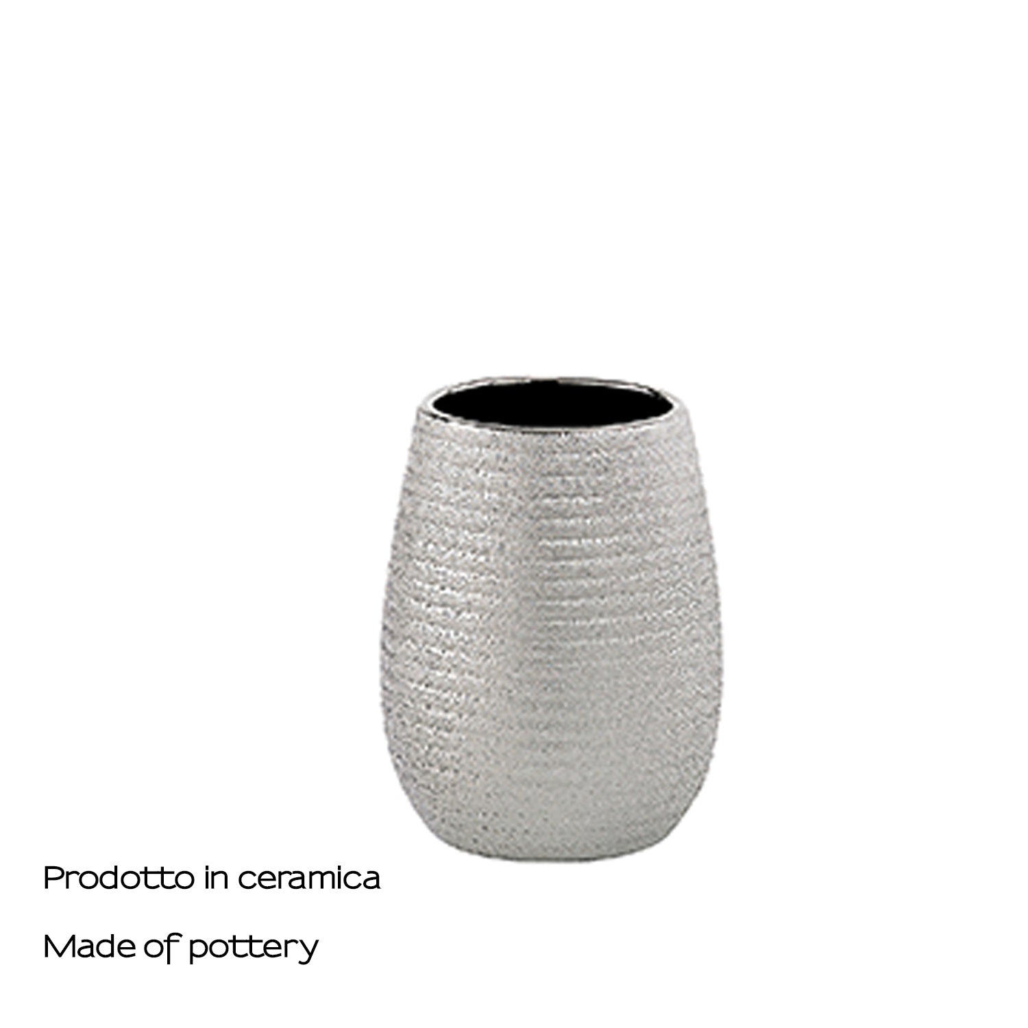 Portaspazzolini da appoggio in ceramica Gedy modello Astrid - Argento