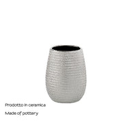 Portaspazzolini da appoggio in ceramica Gedy modello Astrid - Argento