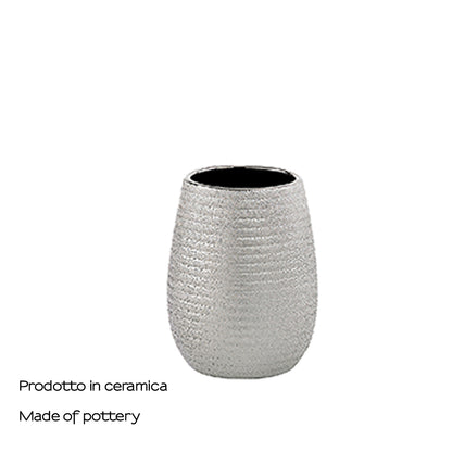 Portaspazzolini da appoggio in ceramica Gedy modello Astrid - Argento