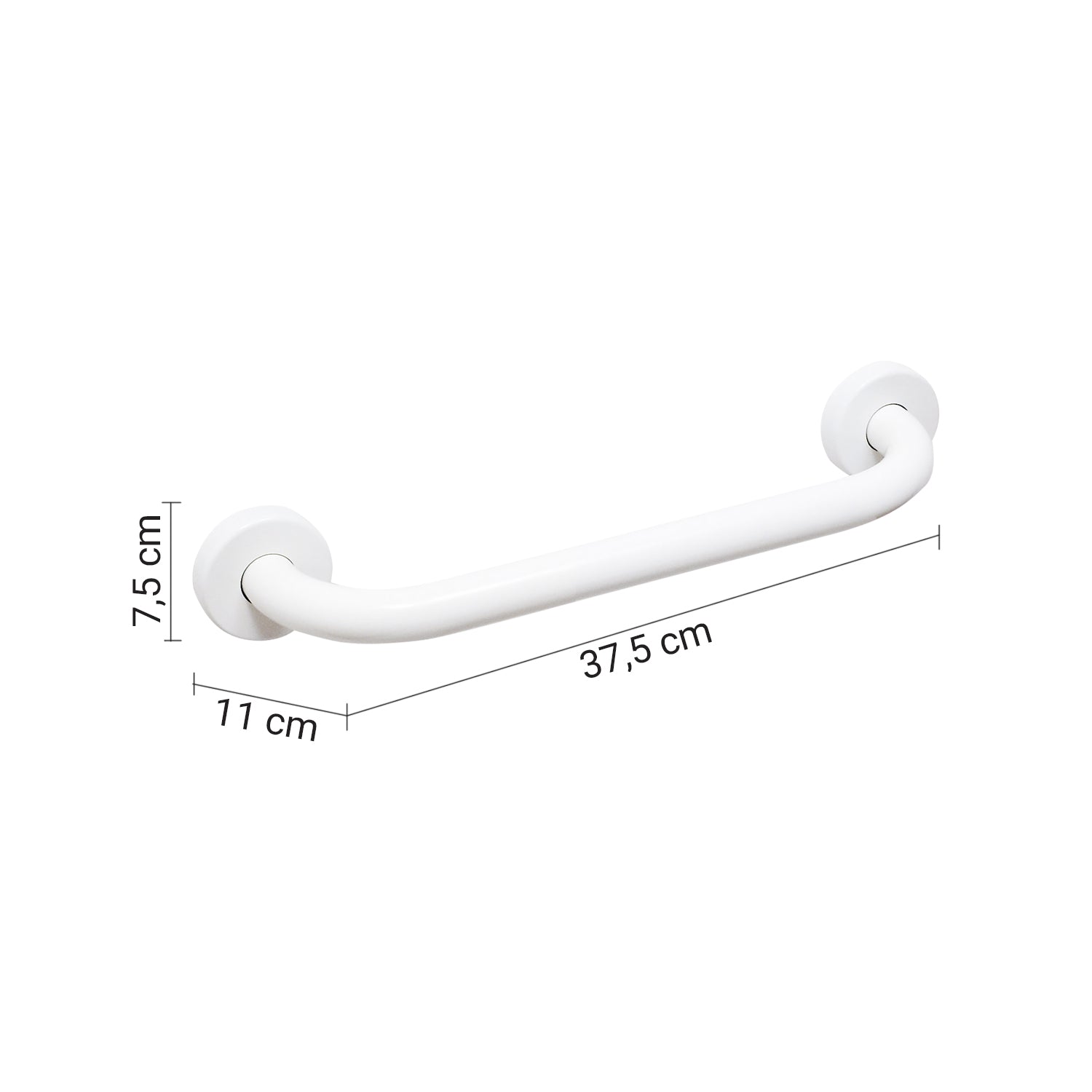 Maniglione orizzontale e verticale da 30 cm modello Fortis di Gedy - Bianco by CeramicStore | Lo specialista del tuo bagno