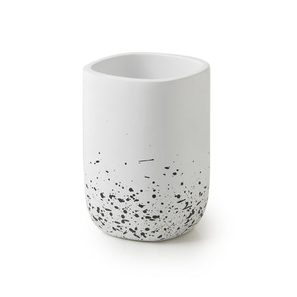 Portaspazzolini con dettagli neri Gedy serie Layla - Bianco