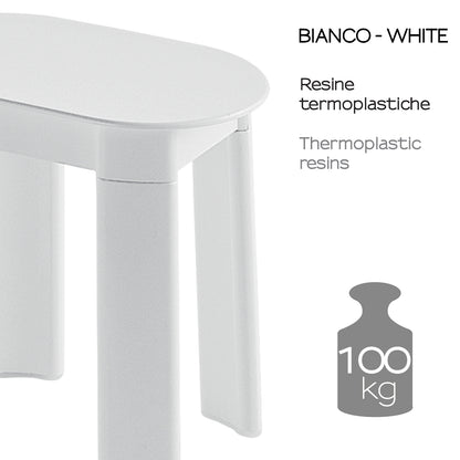 Sgabello Gedy modello Tetra in resine termoplastiche - Bianco