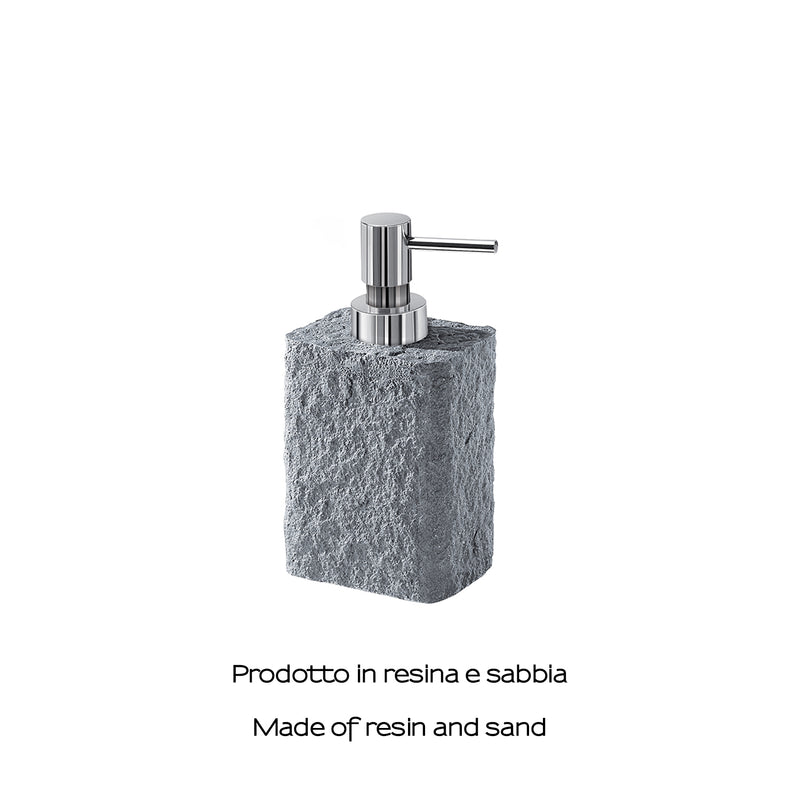 Dispenser sapone da appoggio con erogatore in plastica cromata Gedy modello Aries - Grigio