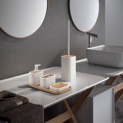 Scopino da appoggio con ciuffo in setole Gedy modello Ninfea - Bianco Matt by CeramicStore | Lo specialista del tuo bagno