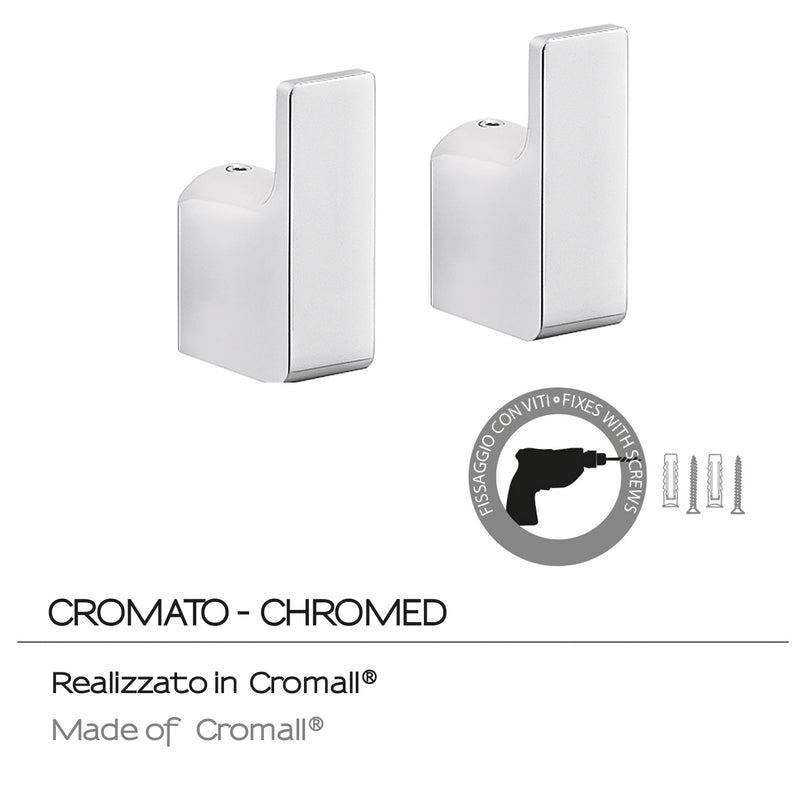 Appendiabiti 2 pezzi a muro Gedy serie Pirenei - Cromato by CeramicStore | Lo specialista del tuo bagno