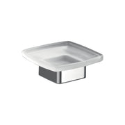 Portasapone da appoggio Gedy serie Lounge con contenitore in Vetro Satinato - Cromato