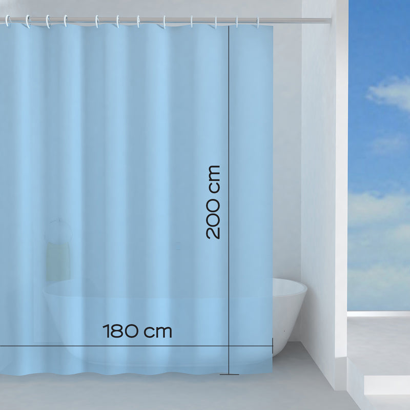 Tenda doccia in tessuto 180x200 cm modello Basic di Gedy - Azzurro by CeramicStore | Lo specialista del tuo bagno