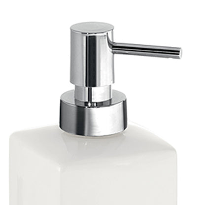 Dosasapone in ceramica con erogatore cromato Gedy serie Lucy - Bianco