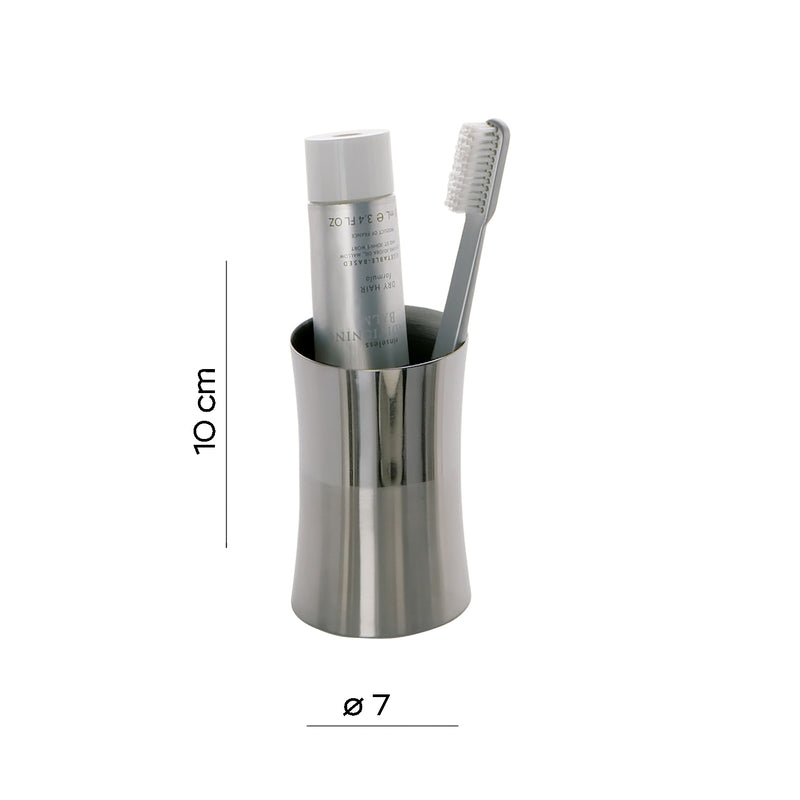 Portaspazzolini in Acciaio Inox Gedy serie Primula - Lucido/Spazzolato