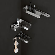 Portaoggetti rettangolare per doccia con appendini in Acciaio AISI 304 Gedy serie Il Giglio - Cromato by CeramicStore | Lo specialista del tuo bagno
