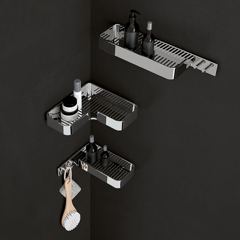 Portaoggetti rettangolare per doccia con appendini in Acciaio AISI 304 Gedy serie Il Giglio - Cromato by CeramicStore | Lo specialista del tuo bagno