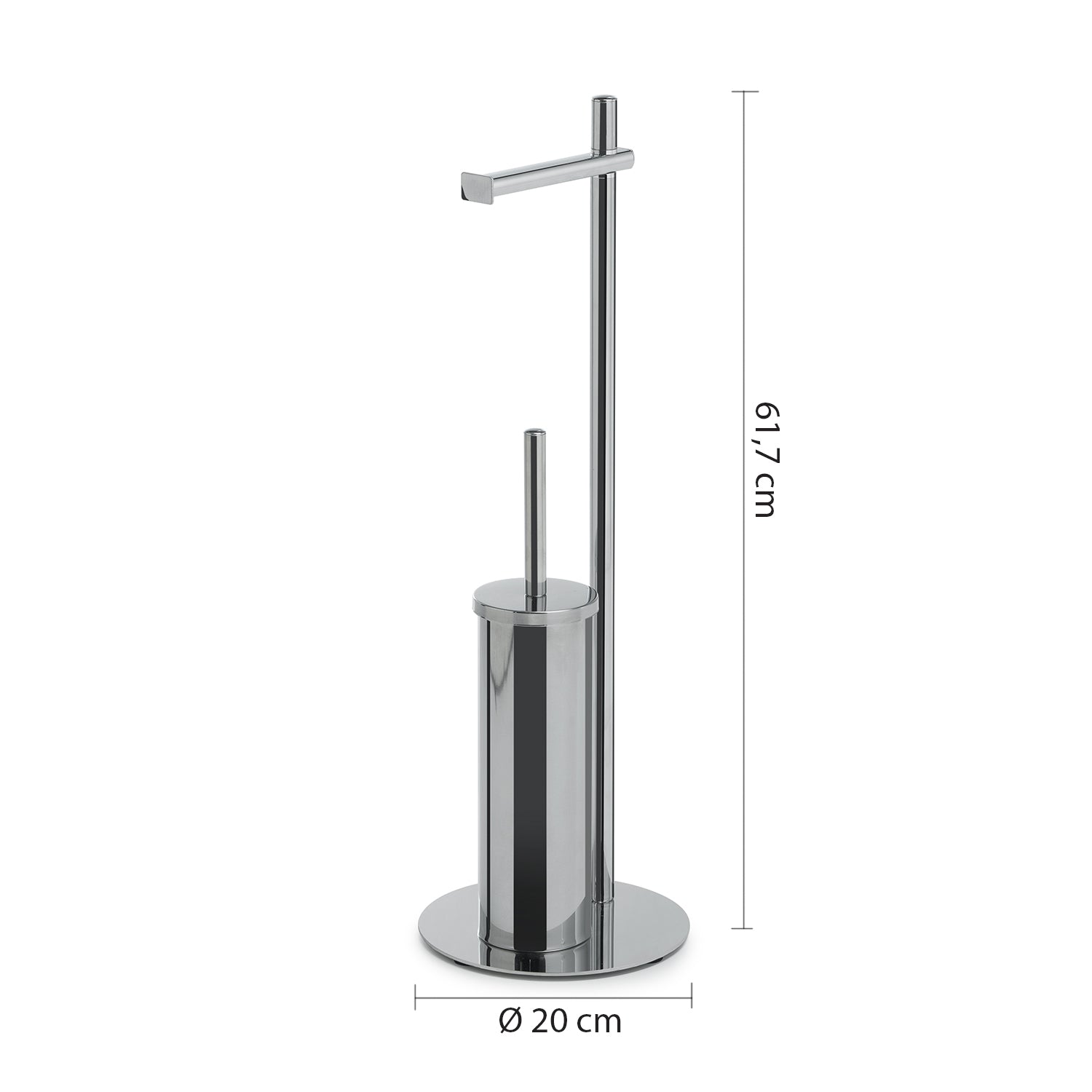 Piantana portarotolo e scopino in Acciaio Inox modello Circe di Gedy - Cromato