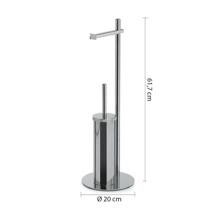 Piantana portarotolo e scopino in Acciaio Inox modello Circe di Gedy - Cromato