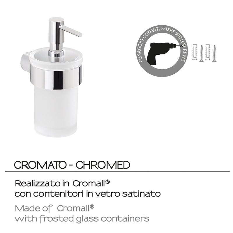 Dosasapone a muro con erogatore di Gedy serie Pirenei - Cromato by CeramicStore | Lo specialista del tuo bagno