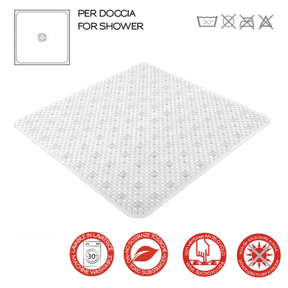 Tappeto antiscivolo doccia 53x53 modello Solid di Gedy - Trasparente by CeramicStore | Lo specialista del tuo bagno
