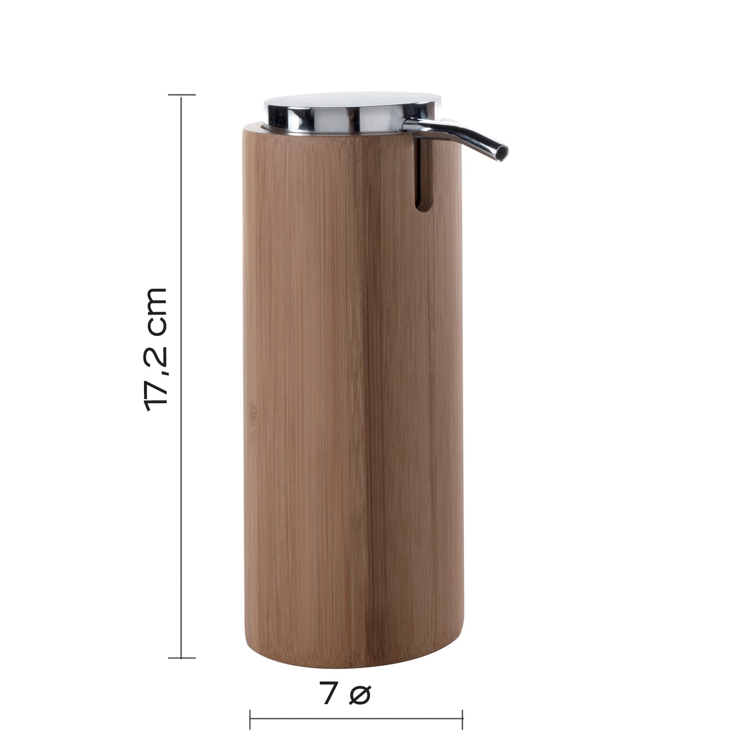 Dispenser sapone in bambà¹ con erogatore in plastica cromata Gedy serie Altea - Naturale