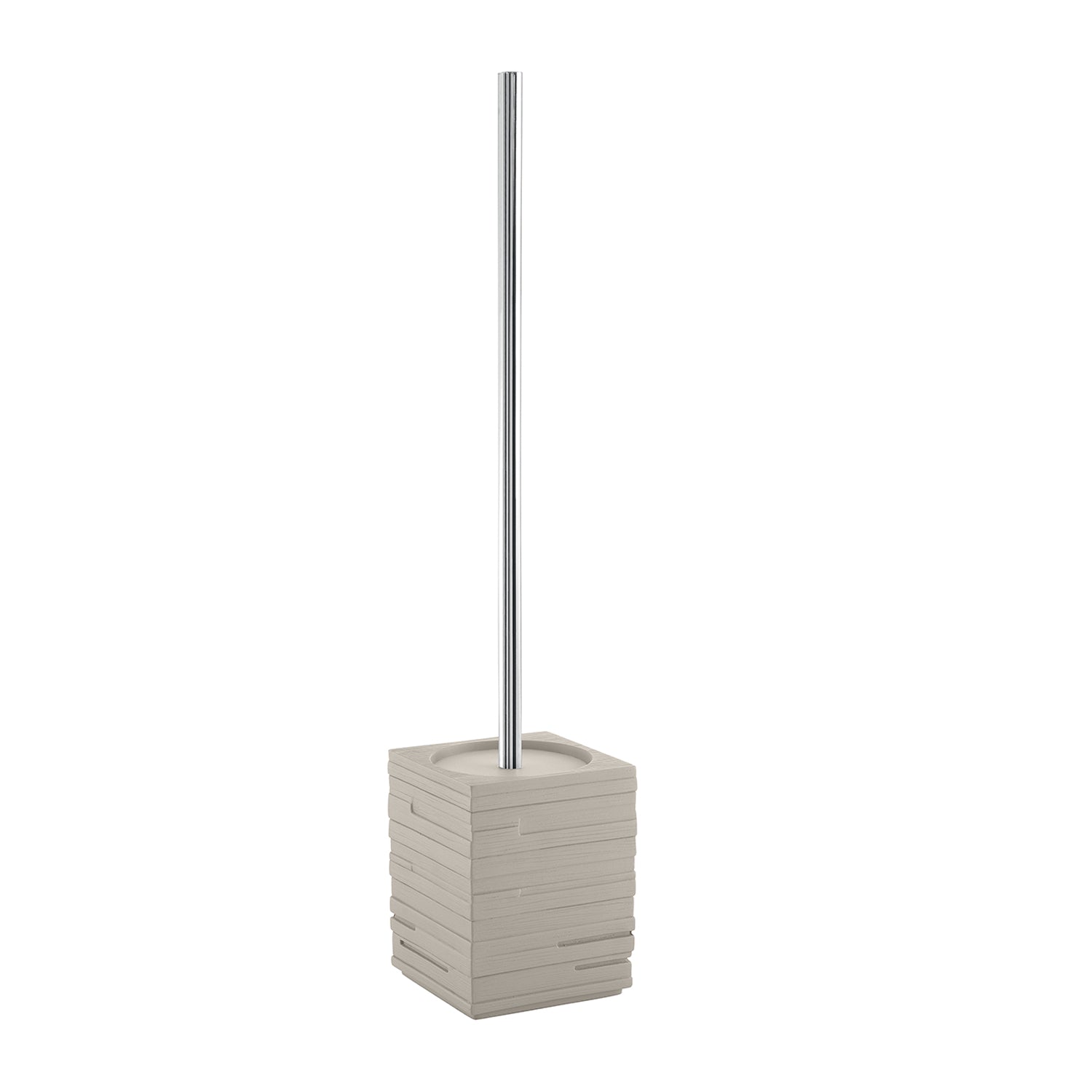 Scopino da appoggio con ciuffo in setole Gedy serie Quadrotto - Tortora chiaro by CeramicStore | Lo specialista del tuo bagno