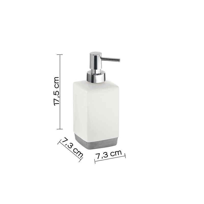 Dosasapone in ceramica con erogatore cromato Gedy serie Lucy - Bianco