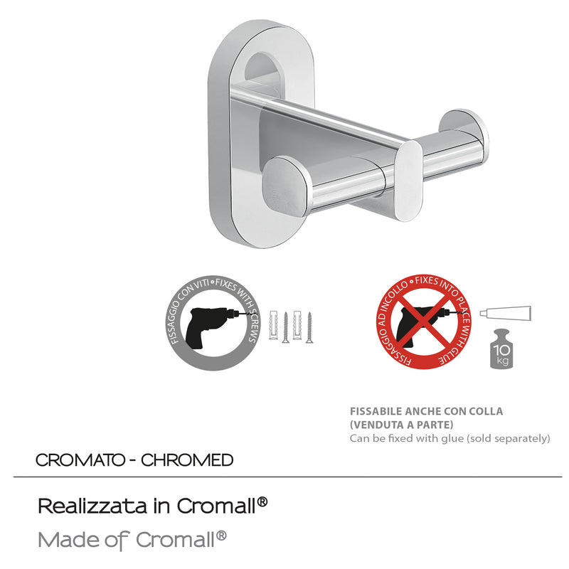 Appendiabiti doppio in Acciaio Inox Gedy serie Febo - Cromato by CeramicStore | Lo specialista del tuo bagno