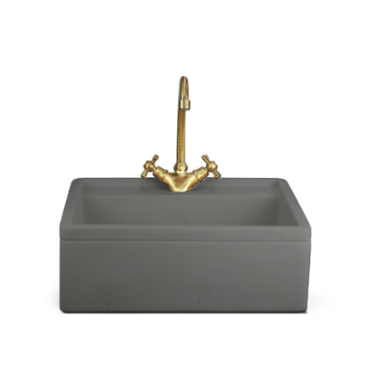 Lavello aus farbigem Beton Schwarz Anthrazit cm 45x42x16h cm Modell Turia