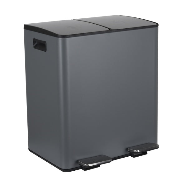 Pattumiera a pedale modello Aliya 2x20 Lt. colore grigio opaco
