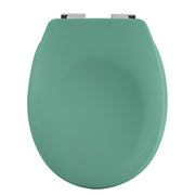 Sedile WC universale modello KLAK realizzato in  Thermo Dur Colore Verde Menta e Cerniere in acciaio inox