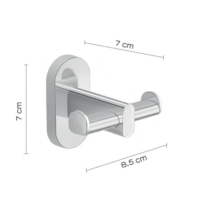Appendiabiti doppio in Acciaio Inox Gedy serie Febo - Cromato by CeramicStore | Lo specialista del tuo bagno
