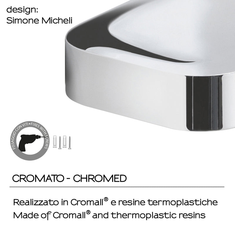 Portasapone inamovibile in Cromall Outline di Gedy - Cromato by CeramicStore | Lo specialista del tuo bagno