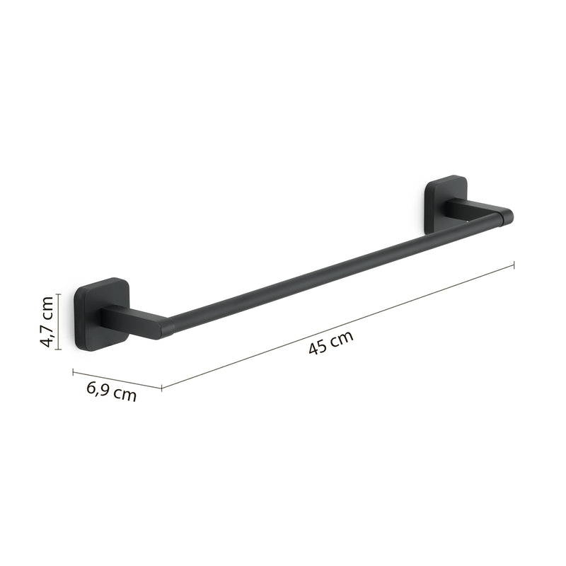 Portasalviette 45 cm Gedy modello Tonga 45x6.9xH4.7 cm - Nero Matt by CeramicStore | Lo specialista del tuo bagno
