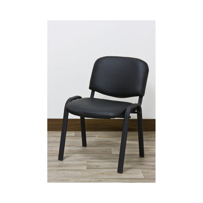 Sedia da ufficio modello Work in PVC con seduta e schienale imbottiti - Nero by CeramicStore | Lo specialista del tuo bagno