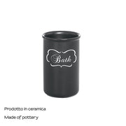 Portaspazzolini in ceramica di Gedy serie Chantal - Nero Matt