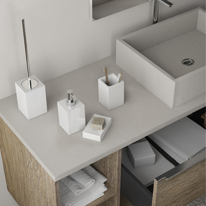 Scopino in resina e sabbia Gedy serie Sofia - Bianco by CeramicStore | Lo specialista del tuo bagno