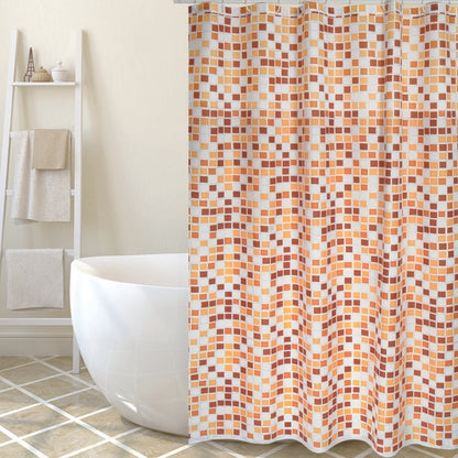 Tenda doccia in poliestere modello Mosaico 180 x 200 cm - Multicolore/Beige by CeramicStore | Lo specialista del tuo bagno