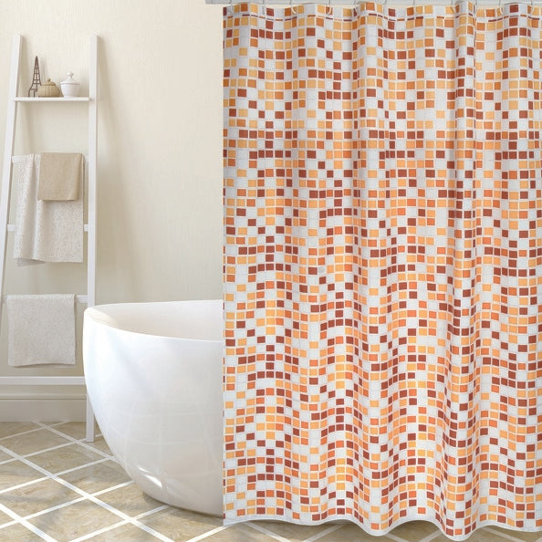 Tenda doccia in poliestere modello Mosaico 180 x 200 cm - Multicolore/Beige by CeramicStore | Lo specialista del tuo bagno