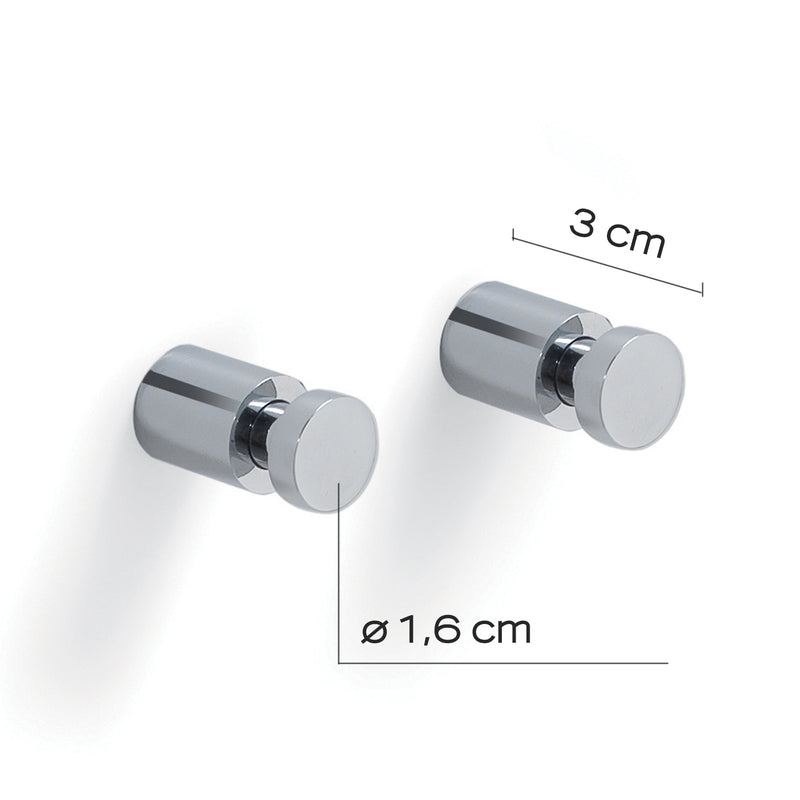 Appendiabiti 2 pezzi tondi in ottone modello Cordelia di Gedy - Cromato by CeramicStore | Lo specialista del tuo bagno