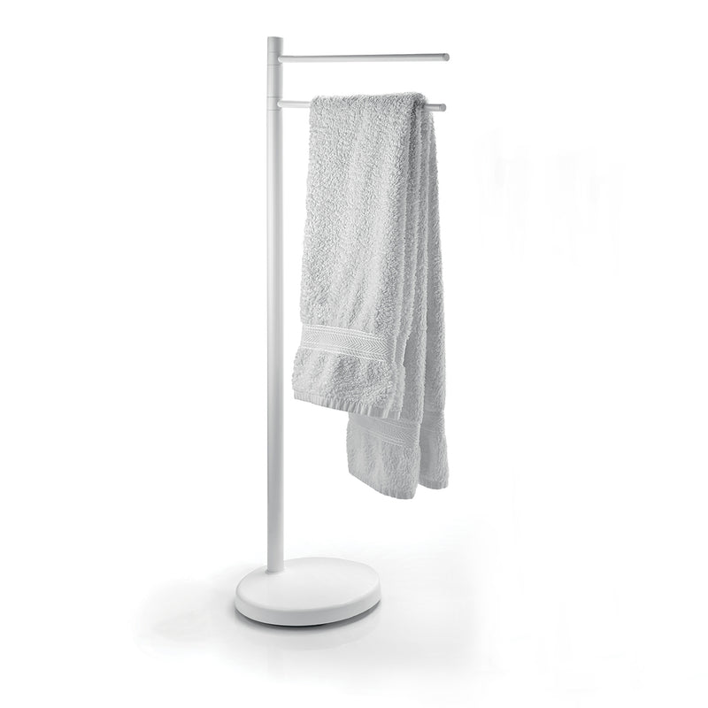 Piantana porta asciugamani in Alluminio e Acciaio Inox modello Mammolo di Gedy - Bianco