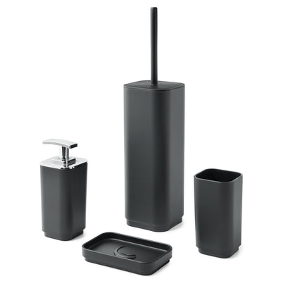 Portaspazzolini in materiale plastico riciclato Gedy serie Seventy Ekoplà  - Nero Matt