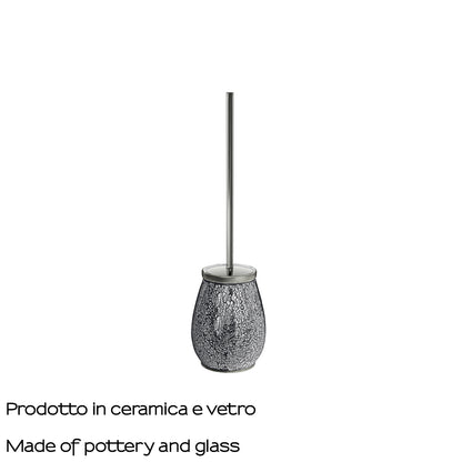 Scopino con ciuffo in setole Gedy serie Myosotis - Argento by CeramicStore | Lo specialista del tuo bagno